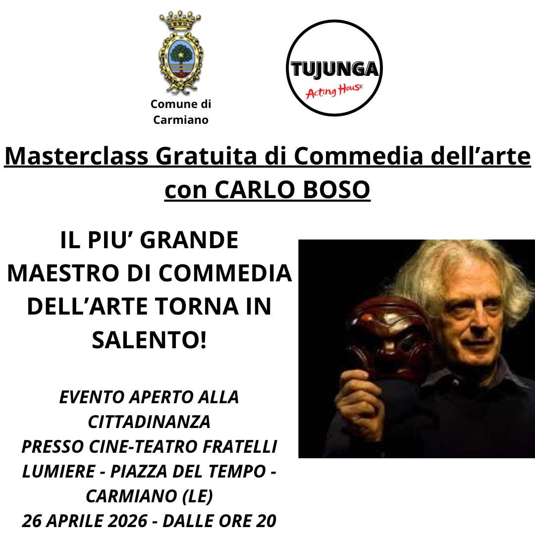 Masterclass Gratuita di Commedia dell’Arte con Carlo Boso