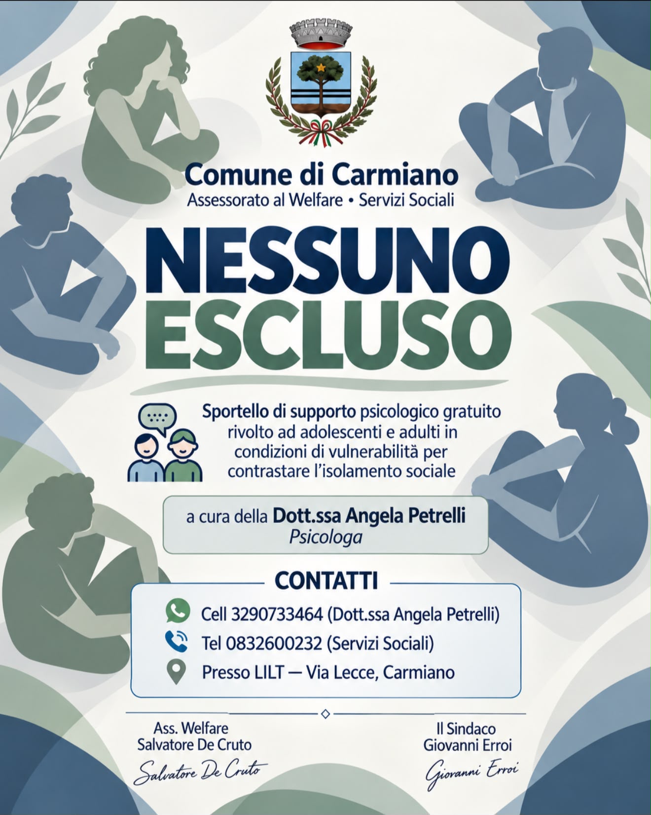 PROGETTO "NESSUNO ESCLUSO" - SPORTELLO PSICOLOGICO